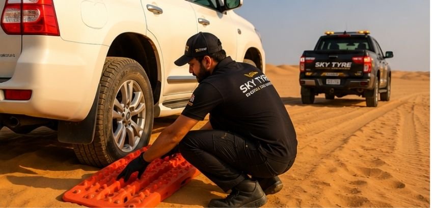 Car Stuck in Sand Dubai