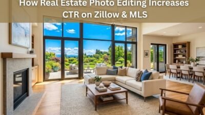 Real estate photo editing that improves Zillow and MLS listing images for higher click-through rates