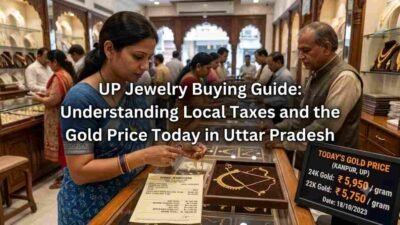 Traditional Kundan and Meenakari gold jewelry representing today's gold price in Uttar Pradesh