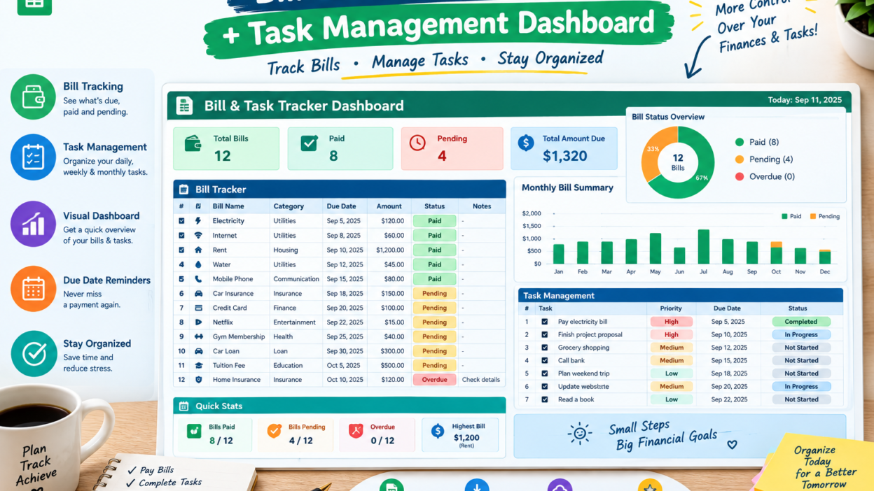 Bill Tracker and Task Dashboard