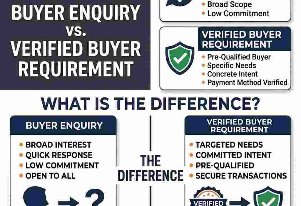 What is the difference between a buyer enquiry and a verified buyer requirement